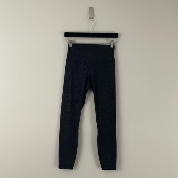 Lululemon Align High-Rise Pant 25" Leopard Daisy Emboss Black Size 6 - Picture 1 of 8